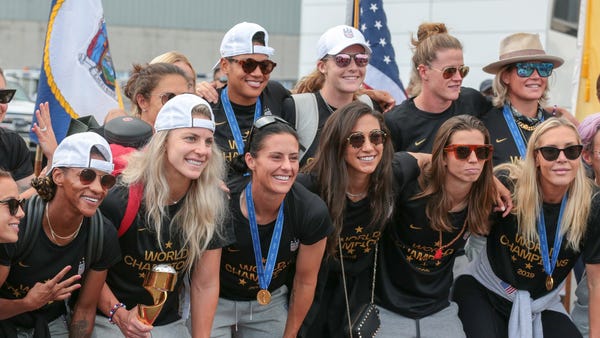 Members of the US Women's National Soccer Team...