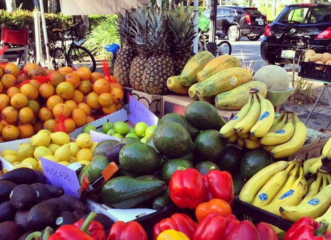 Get your daily amount of fresh fruits and veggies at the local farmers market.