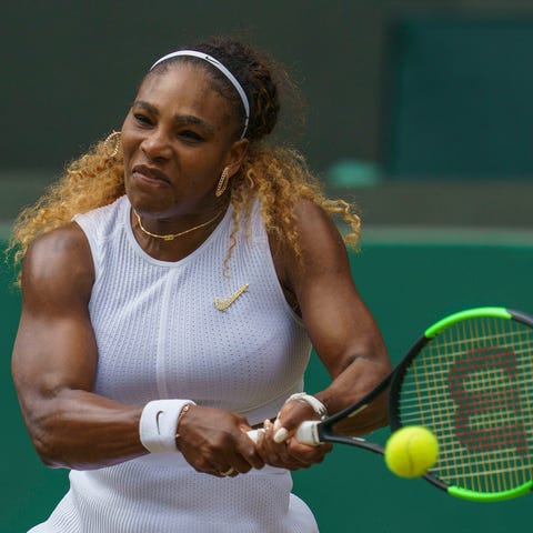 Serena Williams in action during her match...
