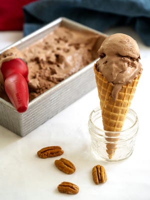 No-Churn Chocolate Butter Pecan Ice Cream is an easy summer treat.