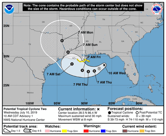 Hurricane Barry predicted; Louisiana in bullseye