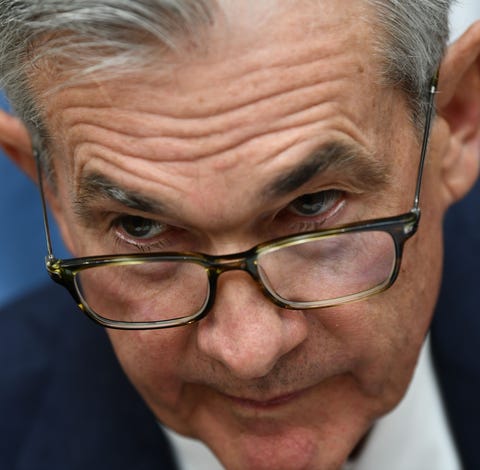 Federal Reserve Board Chairman Jerome Powell arriv