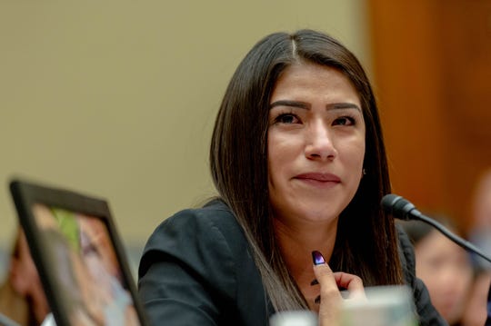 Yazmin Juárez speaks at a hearing on July 10, 2019, in Washington, of the treatment of migrant children at the border. His 19-month-old daughter, Marie, passed away six weeks after being released from an Immigration and Customs Enforcement detention center where Mariee fell ill.