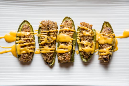These jalapeno poppers feature a goetta filling.