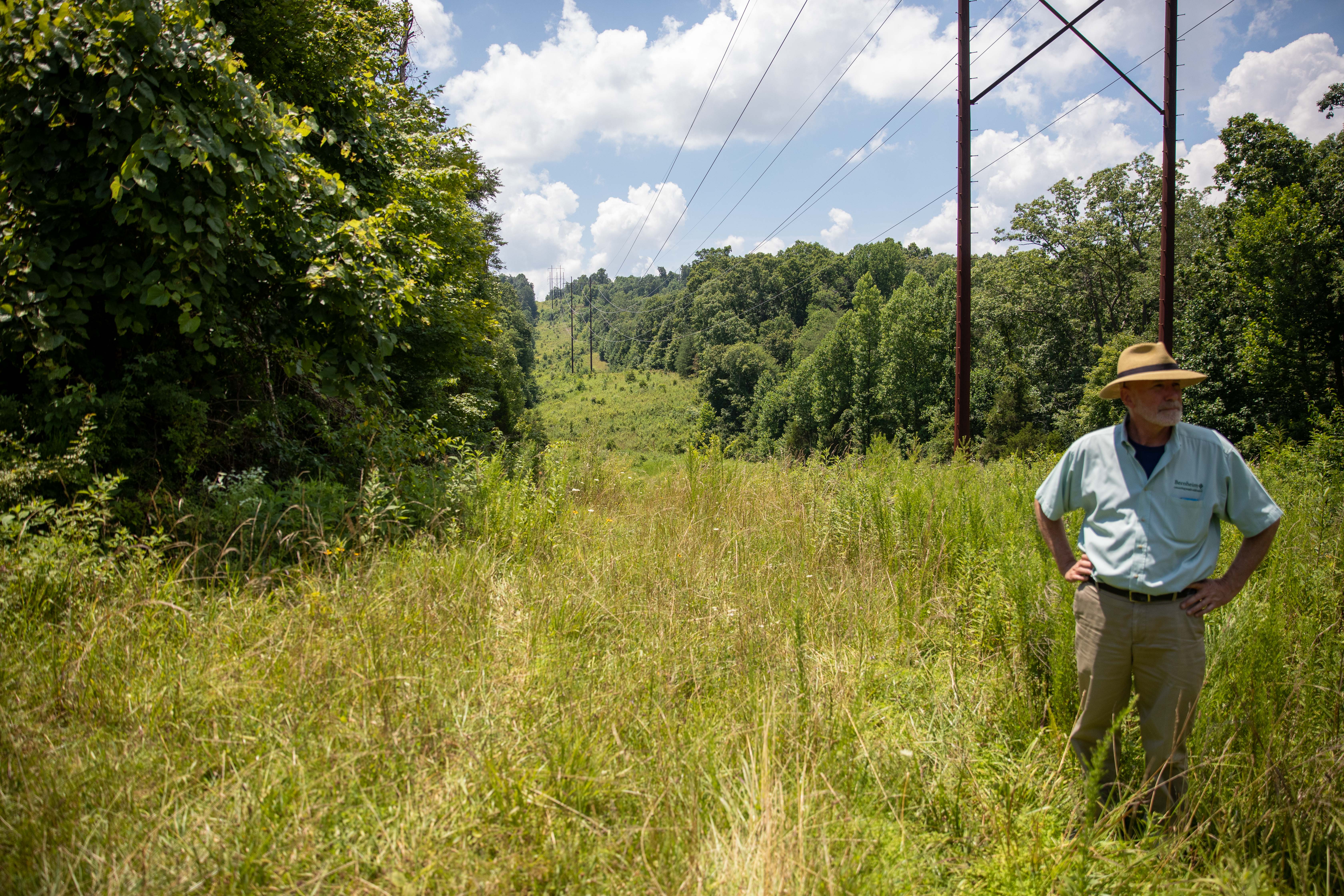 Bernheim Executive Director Dr. Mark Wourms stands in a field near the proposed site for LG&E's pipeline, Tuesday, July 9, 2019 in Clermont, Ky. Wourms says Bernheim plans to fight the pipeline project which would affect an area they have vowed to conserve.