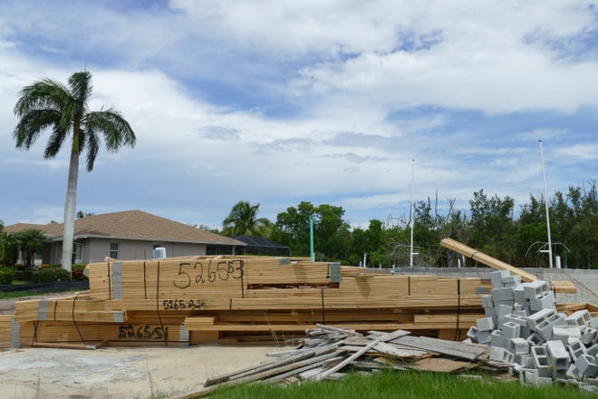 A house is under construction at 1873 Dogwood Dr. on July 12, 2019.