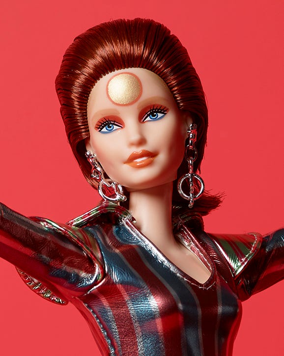 Bron Pelmel Necklet Barbie goes glam rock to honor David Bowie's Ziggy Stardust