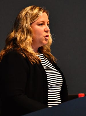 Rep. Kate Klunk, of the 169th Legislative District, speaks during the fourth installment of the Pennsylvania Human Relations Commission's York Town Hall Series at Guthrie Memorial Library in Hanover, Thursday, July 11, 2019. Dawn J. Sagert photo