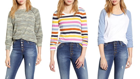 Sure, it's too hot for long sleeves now, but stock up for fall!