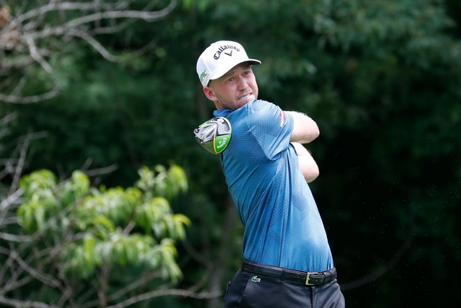 Jul 13, 2019; Silvis, IL, USA; Daniel Berger hits his tee shot on the second hole during the third round of the John Deere Classic golf tournament at TPC Deere Run.