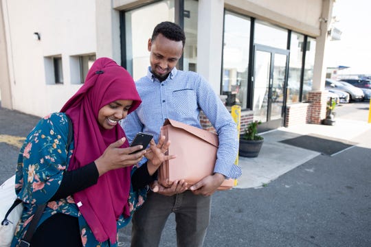 Abdikadir Mohamed, a Somali man who had a visa to join his wife and child in the U.S., was freed after 20 months in detention at the Elizabeth Detention Center. Abdikadir's wife Malyuun drove from Ohio to reunite with him at a Motel 6 in Elizabeth on Saturday, July 13, 2019. Abdikadir never made it past the airport, where his visa was stamped for entry but he was stopped by a roving Customs and Border Protection officer who pulled him aside for questioning about his background. The interview was marred by lack of translation and misunderstanding, say lawyers.