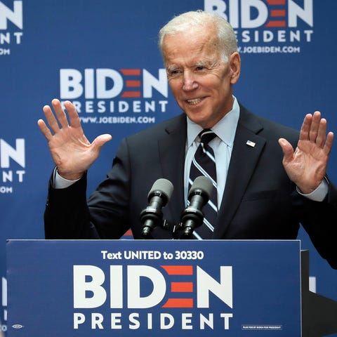 Democratic presidential candidate Joe Biden...