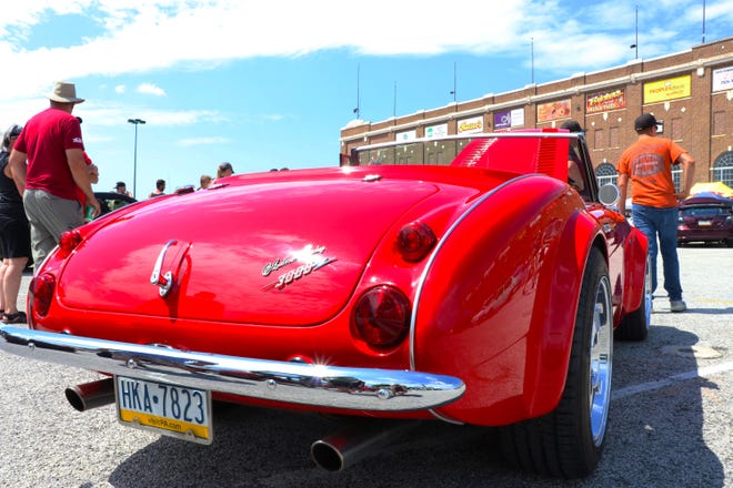 An Austin-Healey 3000 is displayed Sunday, July 14, at the sixth annual Ayden's Cars for Kids event.
