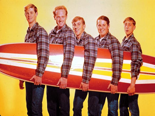 The Beach Boys, musical group, left to right: Brian Wilson, Mike Love, Dennis Wilson, Carl Wilson and David Lee Marks (original member later replaced by Al Jardine). Photo taken very early 1960's. --- DATE TAKEN: early 1960's No Byline NoCreditHO- handout ORG XMIT: UT74204