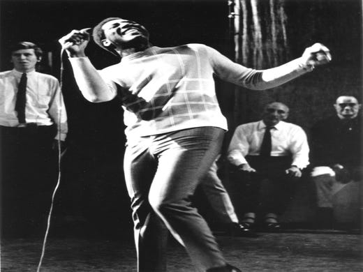 Music recording artist Otis Redding is shown in performing in this undated photograph. Redding is the subject of a music documentary coming out on DVD. He died in a plane crash in 1967. (Via MerlinFTP Drop)