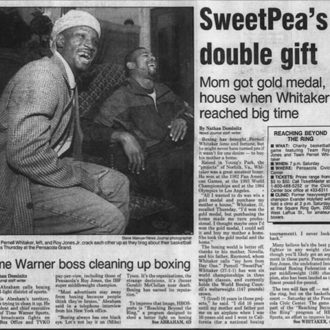 Boxer's Pernell "Sweet Pea" Whitaker (left) and...
