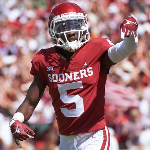 Oklahoma receiver Marquise Brown did a "Horns...