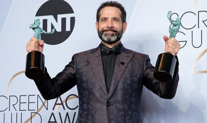 Tony Shalhoub celebrates his two Screen Actors Guild Award wins for "The Marvelous Mrs. Maisel" in January.