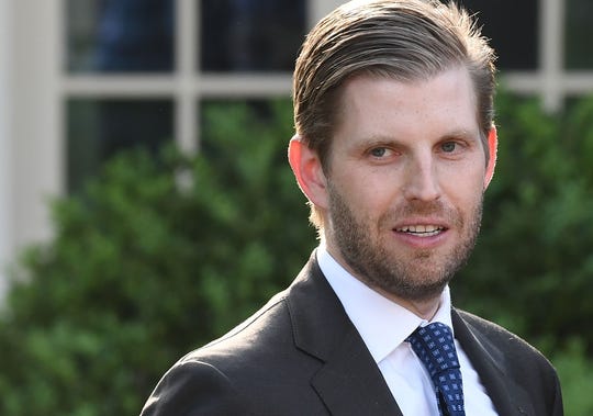 Eric Trump, son of President Donald Trump, attends a ceremony for US golfer Tiger Woods in the Rose Garden of the White House in Washington, on May 6, 2019.