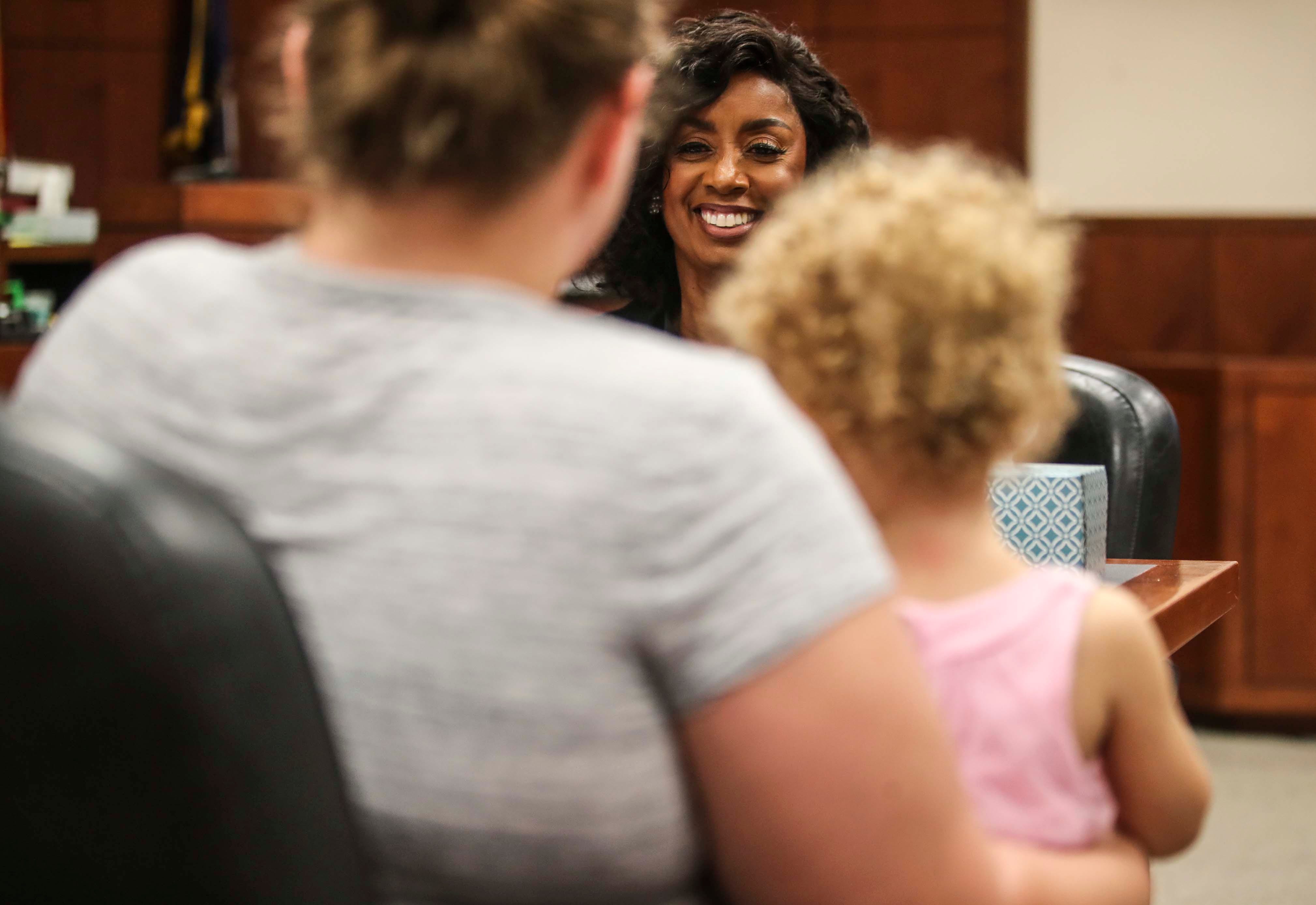 Judge Denise Brown oversees Jefferson County's family drug court, the only court of its kind in Kentucky. Brown smiles often at the men and women she sees as they try to change their lives around.