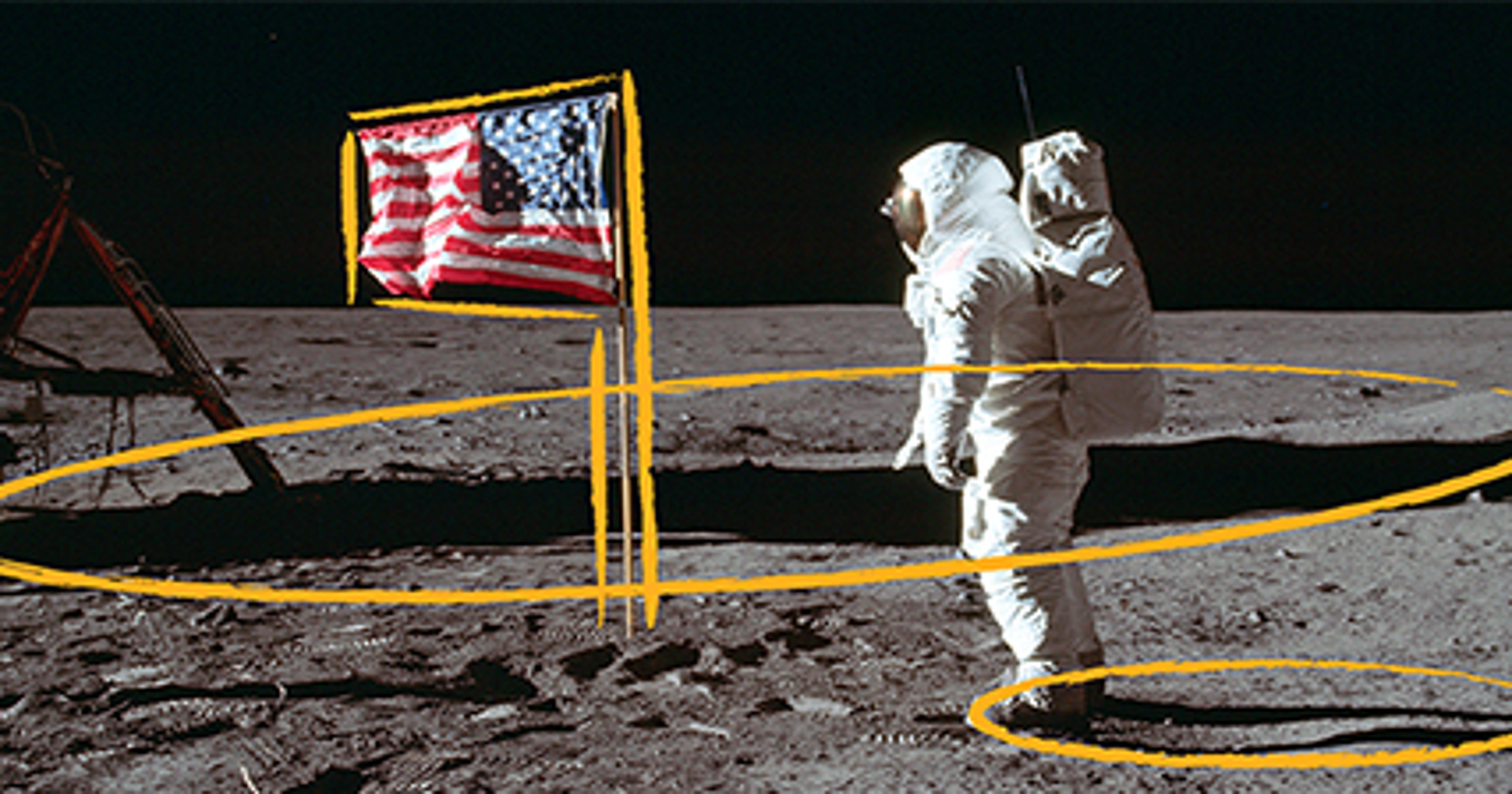 Apollo 11 Moon Landing What You Can T See In Buzz Aldrin Flag Photo