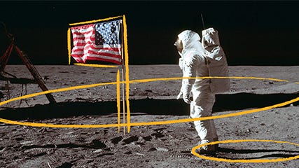 Apollo 11 moon landing: What you can't see in Buzz Aldrin flag photo Apollo 11 moon landing: What you can't see in Buzz Aldrin flag photo