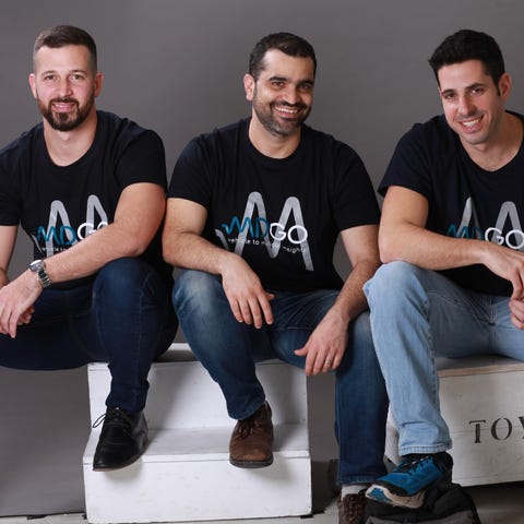 Three top executives at the Israeli start-up MDGo...