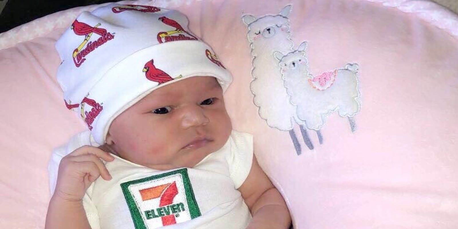Baby born on 7-Eleven Day at 7:11 p.m., weighs 7 lbs., 11 oz., gets 7-Eleven college fund