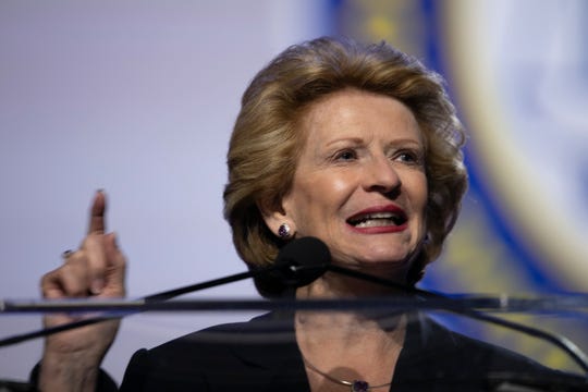 Michigan Senator Debbie Stabenow, speaks during the National Association for the Advancement of Colored People (NAACP) 110th Annual Convention at Cobo Center in Detroit Monday, July 22, 2019.