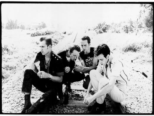 The Clash in 1982 in Bangkok, Thailand (l-r) Paul Simonon, Topper Headon, Joe Strummer, Mick Jones --- DATE TAKEN: Unavailable By Pennie Smith , Source: library HO - handout ORG XMIT: ZX30978