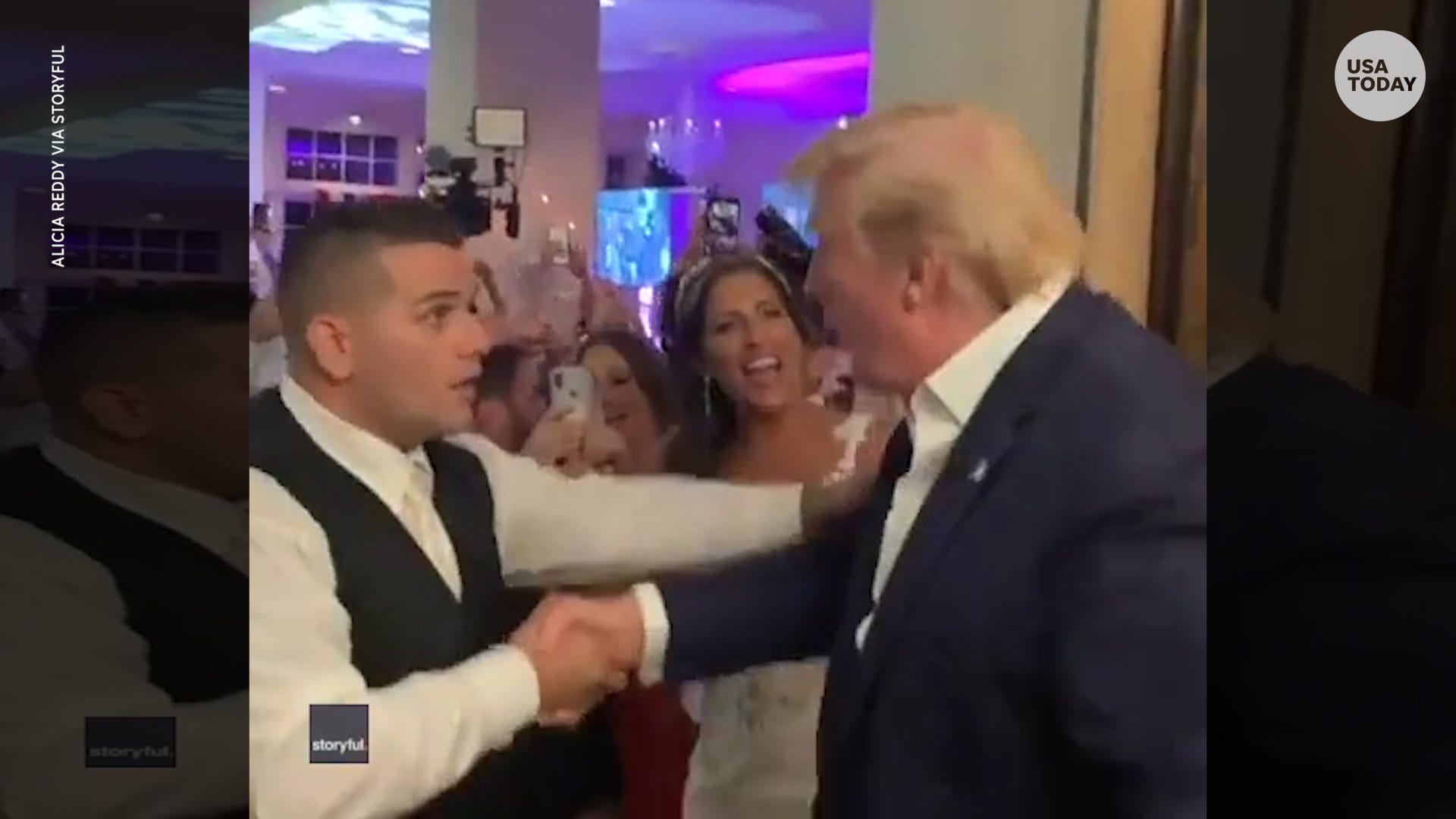 President Donald Trump Crashes Wedding At His Bedminster Golf Club
