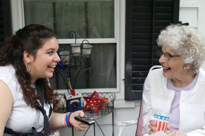 Press & Sun Bulletin reporter Maggie Gilroy interviews 91-year-old Patricia Grant at her Owego home on July 14, 2017.