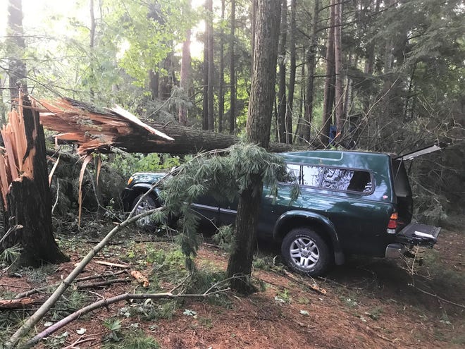 A second pickup along Oralea Lane in the town of Townsend that damaged when a tree broke off during the July 19 storm.