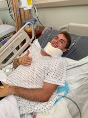 Clay Chastain suffered a severe concussion and cracked vertebrae on July 18 after falling down a volcano on the Caribbean island of St. Kitts.