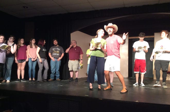 Prattville's Way Off Broadway Theatre's cast rehearses for their new musical production of "Oklahoma!"