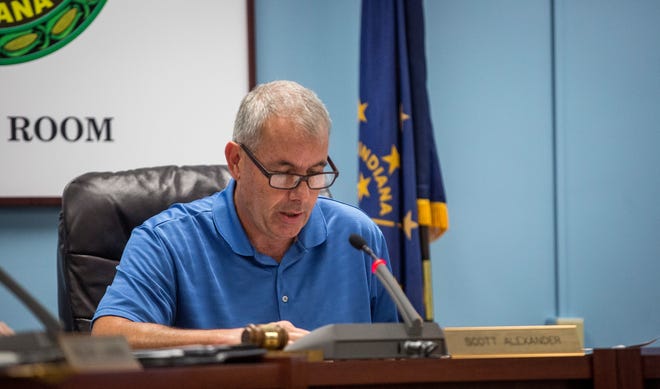 Delaware County council member Scott Alexander discusses a raise to the Delaware County paramedics Tuesday morning at the council's regular monthly meeting. DCEMS officials said that lower than average salary and high calls volumes were affecting employee retention with the department.