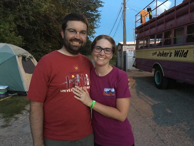 David Maxwell and Carrie Bukowski, both of Denver, met on RAGBRAI in 2015 and got engaged on the 2016 ride.
