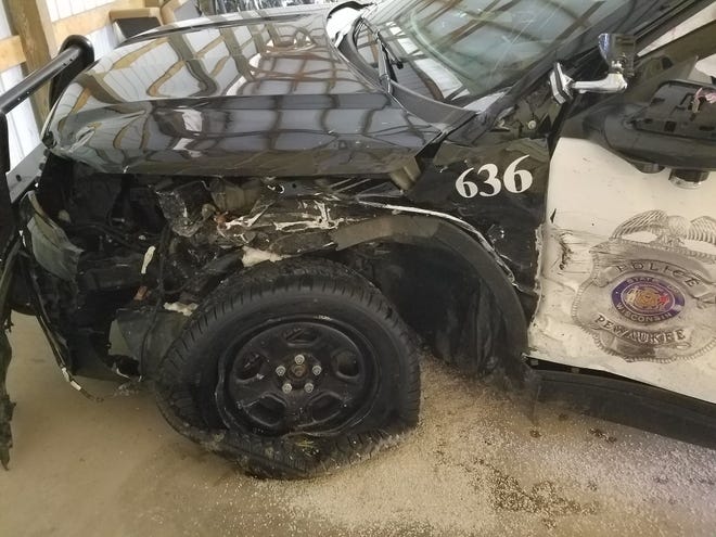 A drunken driver hit a village of Pewaukee Police Department squad early July 21, according to a criminal complaint.