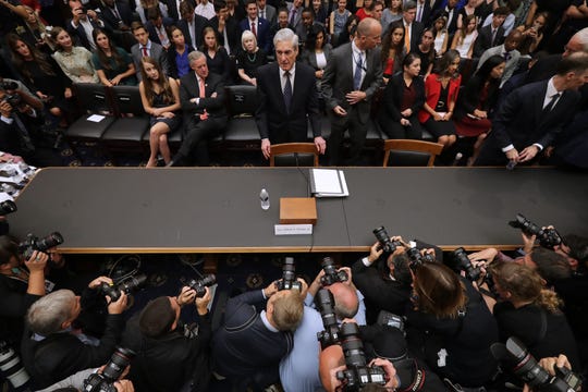 Former Special Counsel Robert Mueller arrives before testifying to the House Judiciary Committee about his report on Russian interference in the 2016 presidential election.