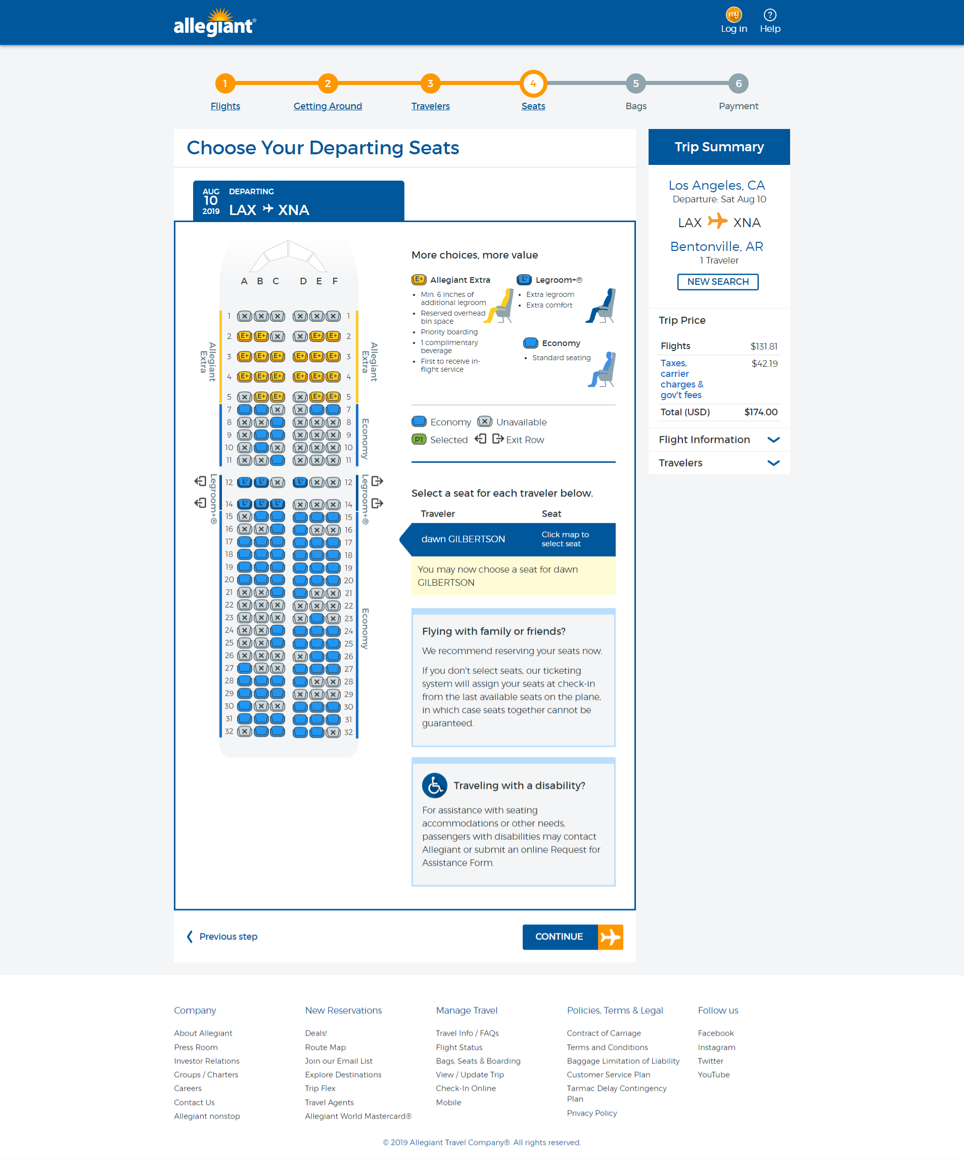 Allegiant Seating Chart