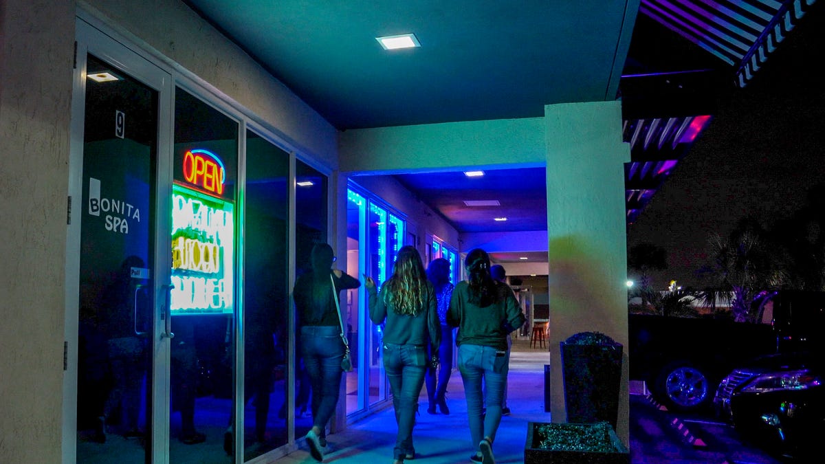 Bonita Spa in Hollywood advertises a ÒBrazilian Moon Shower in green, yellow and blue lights. It has been raided more than once, with arrests in 2016 and 2017, two of which led to charges and no contest pleas. Corporate records indicate it has stayed under the same ownership. According to Rubmaps reviews posted as recently as June, offerings still extend beyond showers.