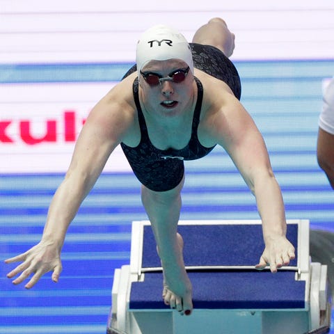 United States' Lilly King starts her 200m...