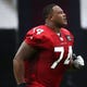 Arizona Cardinals offensive tackle D.J. Humphries (74) during training camp on July 25, 2019 in Glendale, Ariz.
