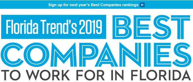 Three Tallahassee-based companies are listed in Florida Trend's 2019 Best Companies to Work For in Florida listing