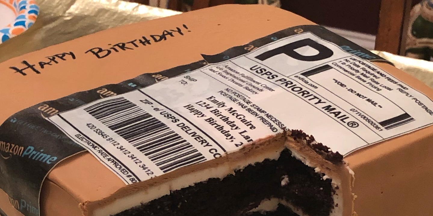 Amazon Box Shaped Birthday Cake Delights North Carolina Wife