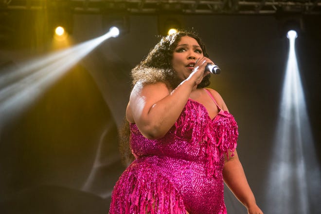 Lizzo performs at the River Stage of Mo Pop Festival at West Riverfront Park in Detroit,   Saturday, July 27, 2019.