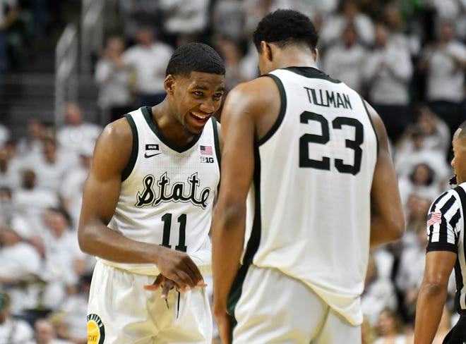 Aaron Henry (11), Xavier Tillman (23) and the Michigan State basketball team will see its share of highly ranked foes in 2019-20.