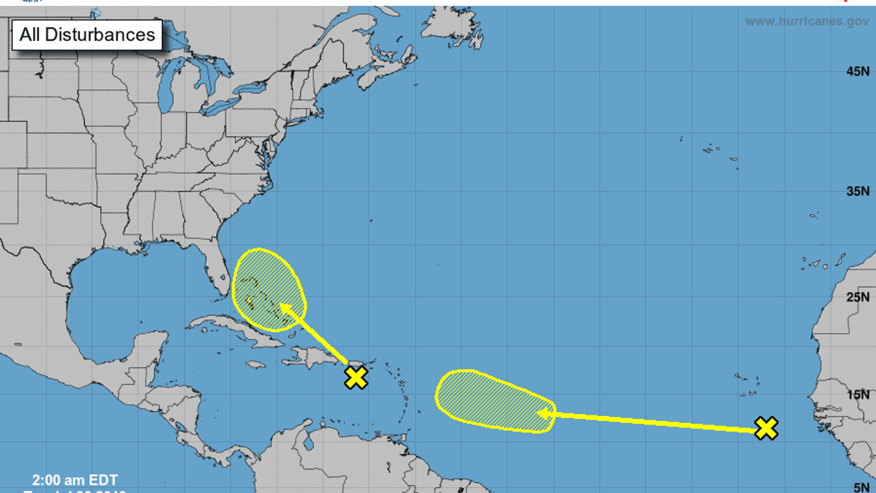 Hurricane season Tracking tropical waves in Caribbean, Atlantic
