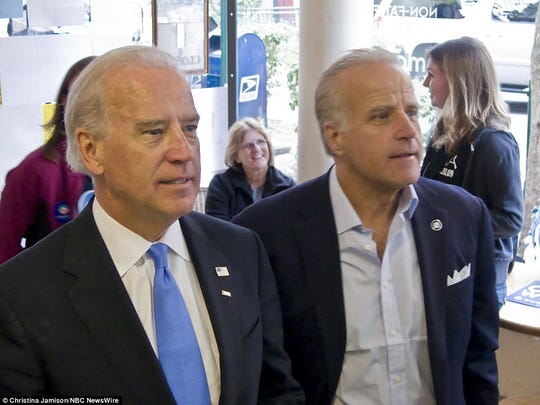 Former Vice President Joe Biden with his brother, Jim Biden, who is now accused of defrauding a Tennessee businessman in a lawsuit filed in July 2019.