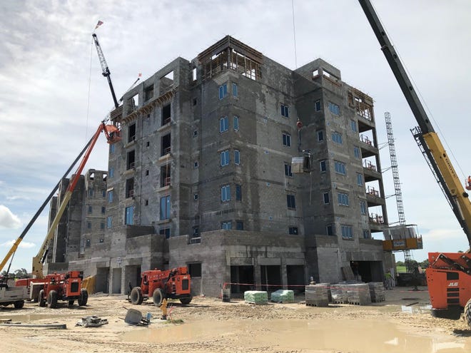 The three buildings in Phase 1 of Moorings Park Grande Lake are scheduled to be completed in Spring 2020.